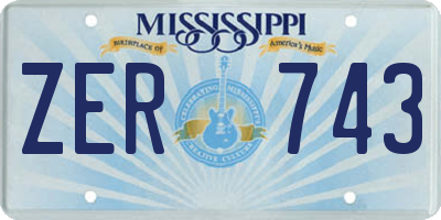 MS license plate ZER743