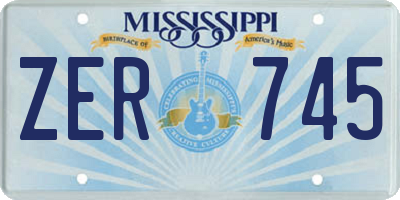 MS license plate ZER745