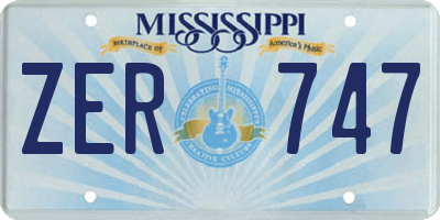 MS license plate ZER747