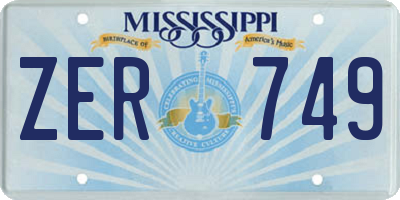 MS license plate ZER749