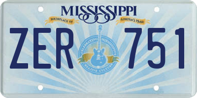 MS license plate ZER751