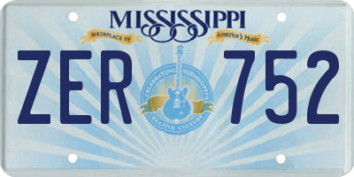 MS license plate ZER752