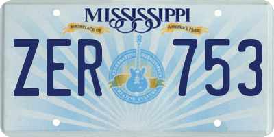 MS license plate ZER753