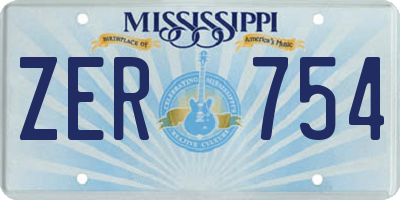 MS license plate ZER754