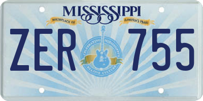 MS license plate ZER755