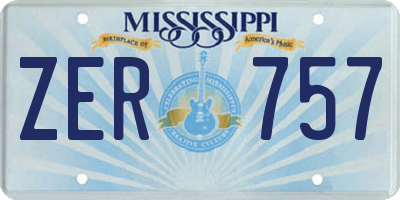 MS license plate ZER757