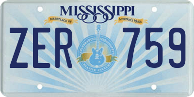 MS license plate ZER759