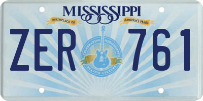 MS license plate ZER761