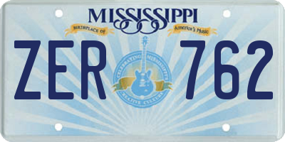 MS license plate ZER762