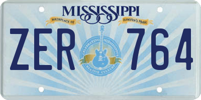 MS license plate ZER764