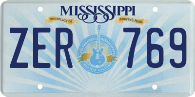 MS license plate ZER769