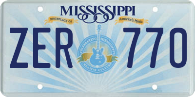 MS license plate ZER770