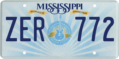 MS license plate ZER772