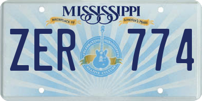 MS license plate ZER774