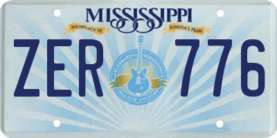 MS license plate ZER776
