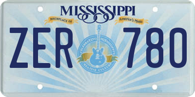 MS license plate ZER780