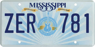 MS license plate ZER781