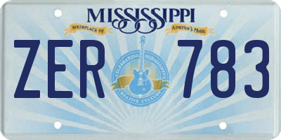 MS license plate ZER783