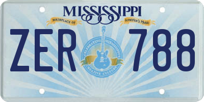 MS license plate ZER788