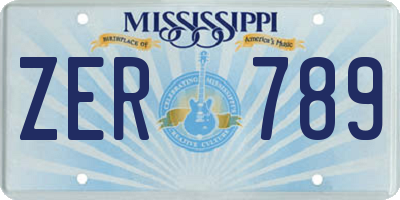 MS license plate ZER789