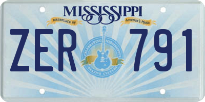 MS license plate ZER791