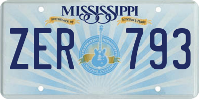 MS license plate ZER793
