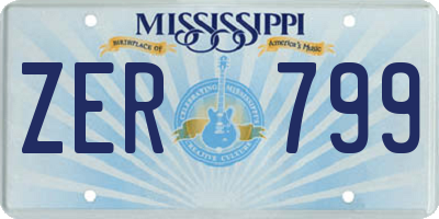 MS license plate ZER799
