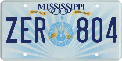 MS license plate ZER804