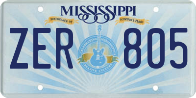 MS license plate ZER805