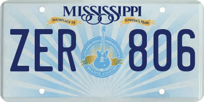MS license plate ZER806