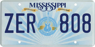 MS license plate ZER808