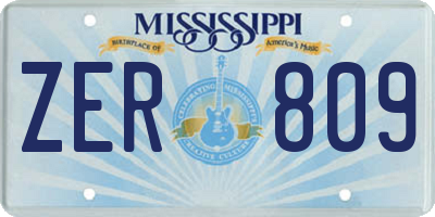 MS license plate ZER809