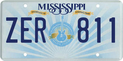 MS license plate ZER811