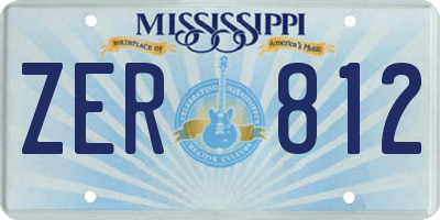 MS license plate ZER812