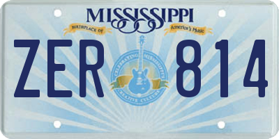 MS license plate ZER814