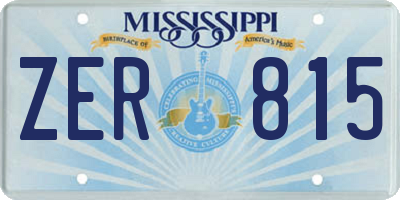 MS license plate ZER815