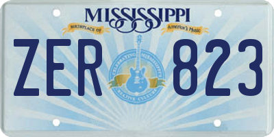 MS license plate ZER823
