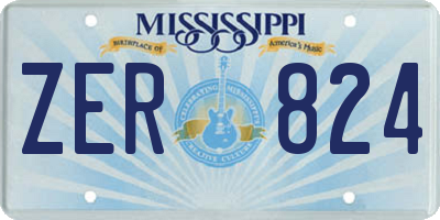 MS license plate ZER824