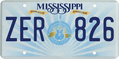 MS license plate ZER826