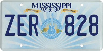 MS license plate ZER828
