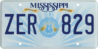 MS license plate ZER829