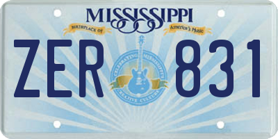 MS license plate ZER831
