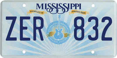 MS license plate ZER832