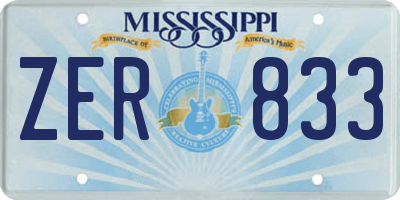 MS license plate ZER833