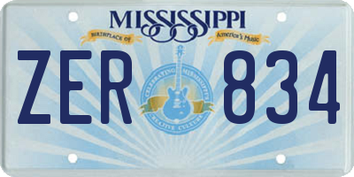 MS license plate ZER834