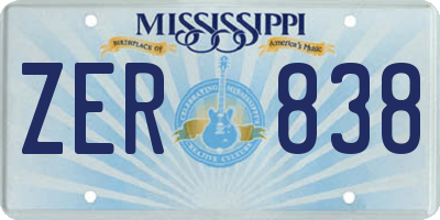 MS license plate ZER838