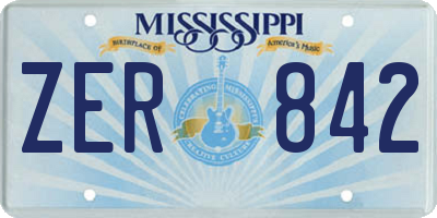 MS license plate ZER842