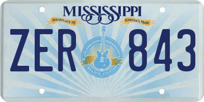 MS license plate ZER843