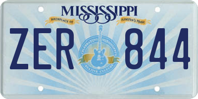 MS license plate ZER844
