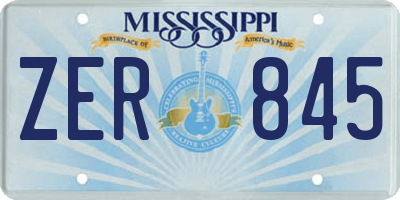 MS license plate ZER845